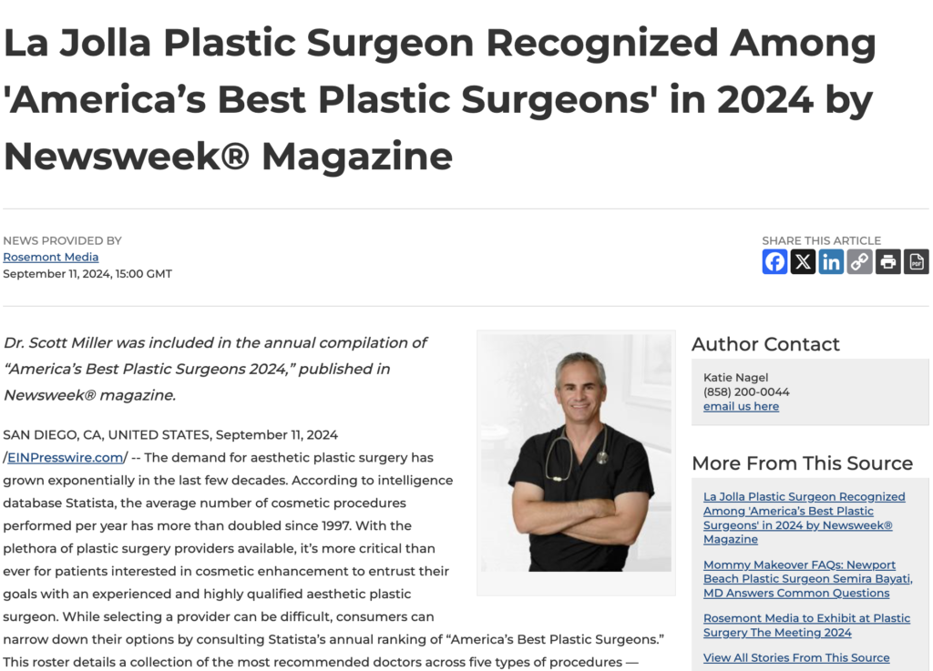 Dr Scott Miller Recognized Among America’s Top Surgeons 2024